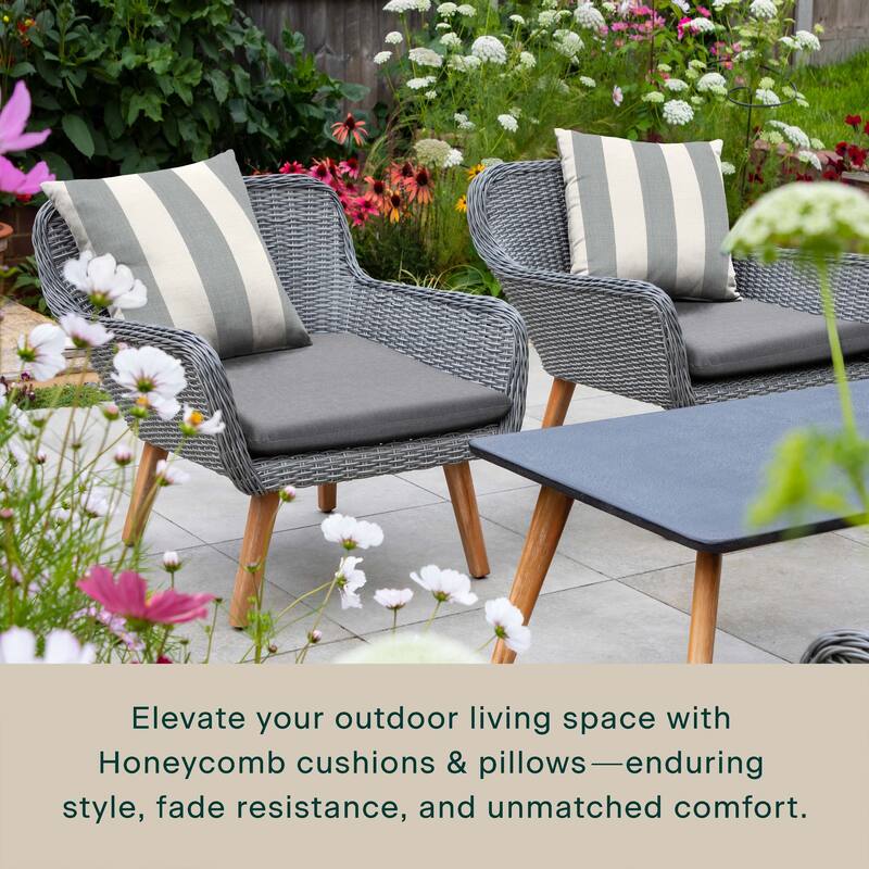 Outdoor Universal Seat Cushion (2-Pack) - 18" wide x 17.5" deep x 2.5" thick