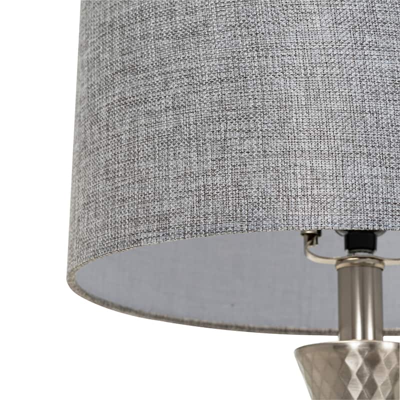 Artistic Weavers Liling Traditional Nickel Table Lamp Set (Set of 2) - 24"H x 12"W x 12"D