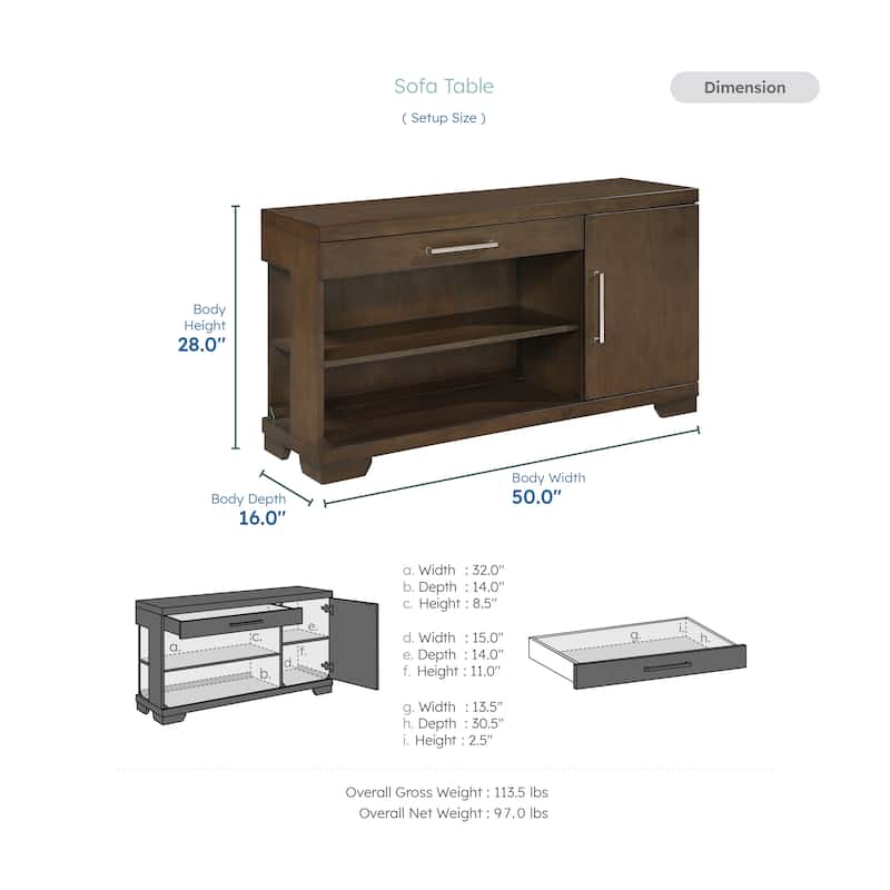 Sinclair Rectangular Wood Sofa Table
