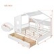 preview thumbnail 9 of 34, Wooden House Bed with Roof, 2 Drawers, and Storage Shelf