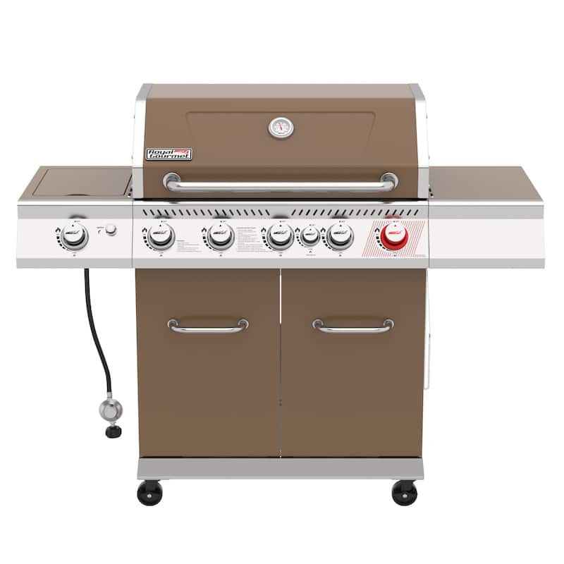 Royal Gourmet 5-Burner Cabinet Style Gas Grill with Side Burner - Brown
