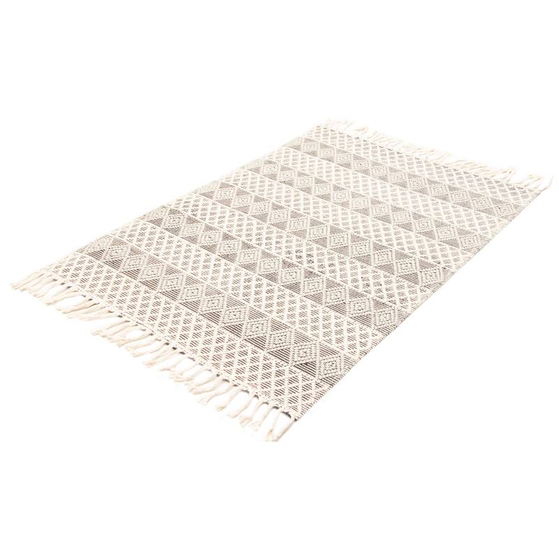 ECARPETGALLERY Braid weave Sienna Cream Wool Rug - 5'3 x 7'5