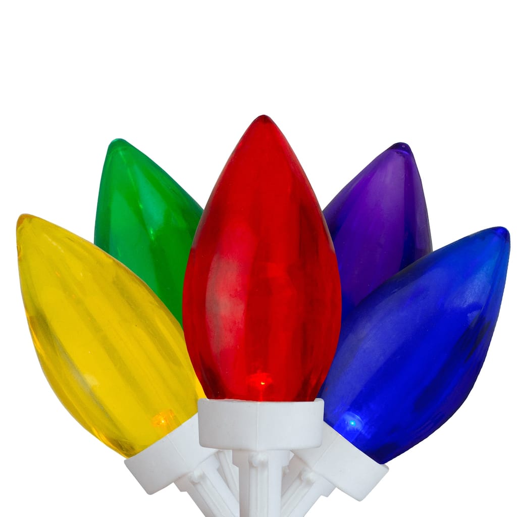 LED C9 Christmas Lights - Multicolor - 16' White Wire - 25ct