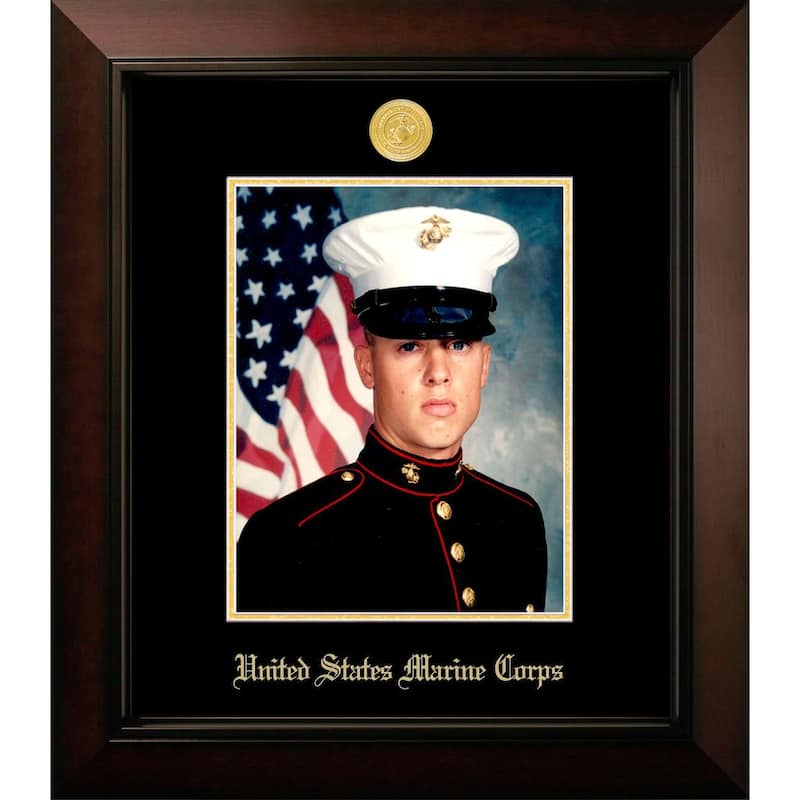 Patriot Frames Marine 8x10 Portrait Legacy Frame with Gold Medallion