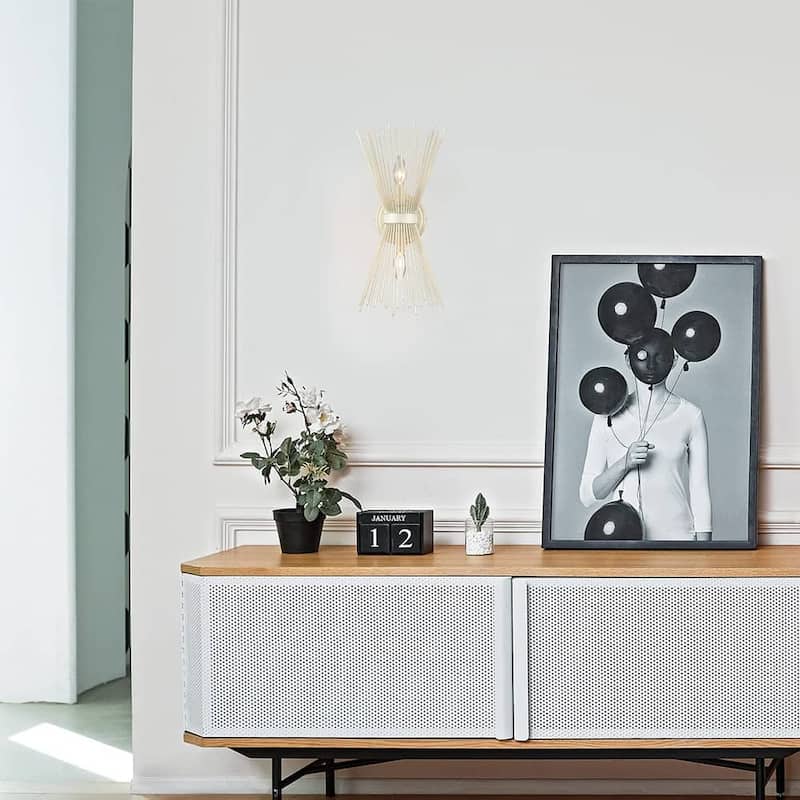 Forli 2-Light Vanity Light Mid-Century Starburst Wall Sconce Lamp
