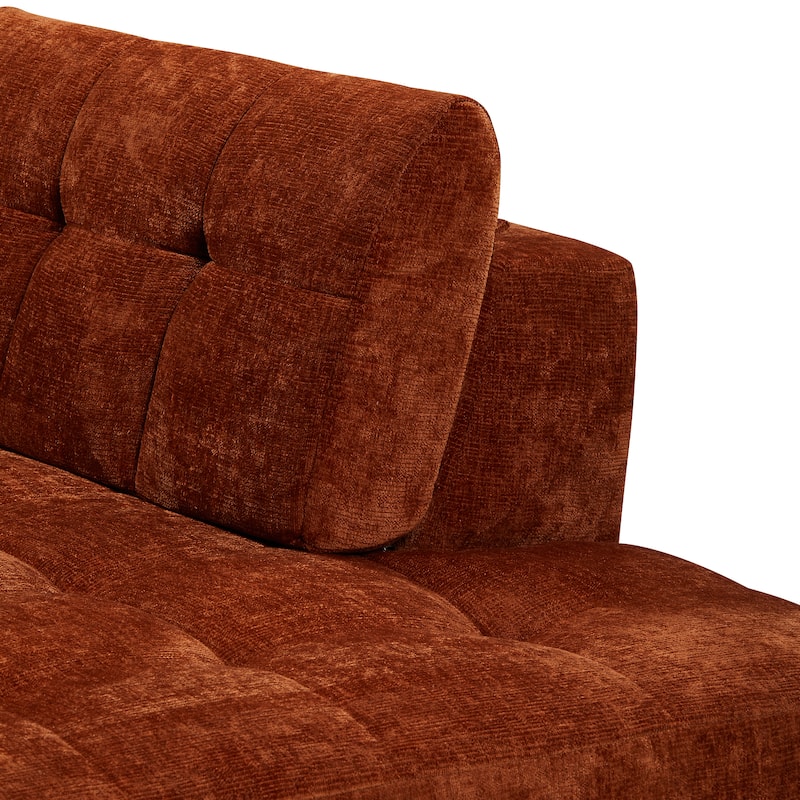 Christopher Knight Home - Modern L-Shaped Corner Sectional Sofa, Fully Upholstered Arms, Curved Right-Hand Facing, Tufted Design