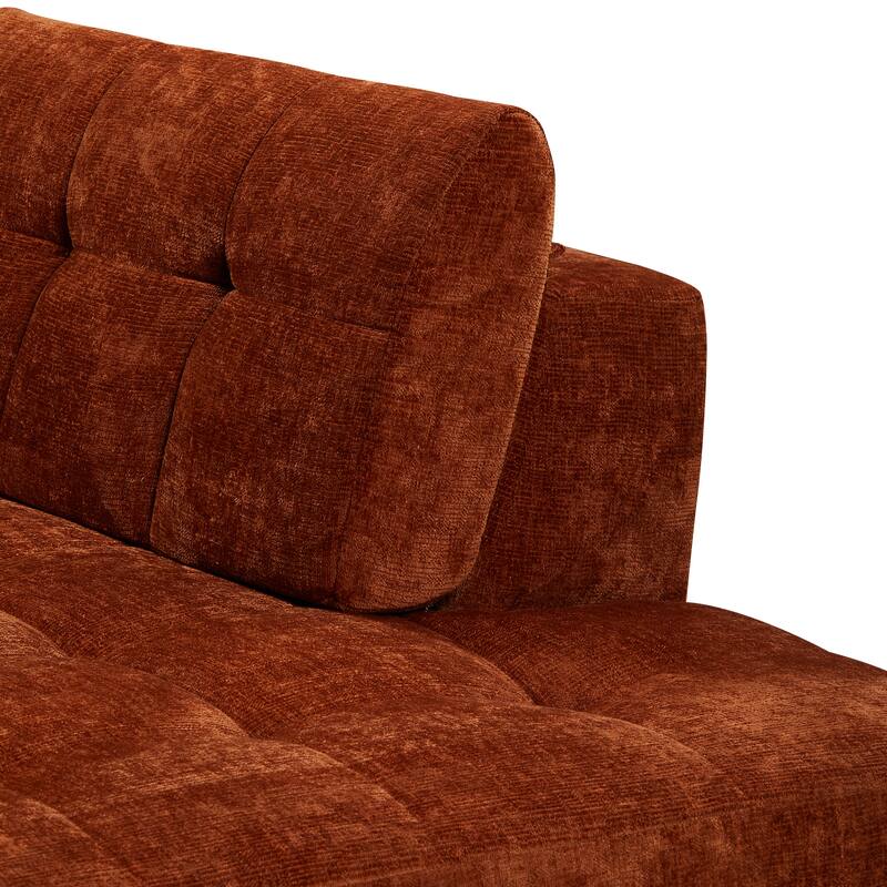 L Shaped Modern Modular Sectional Curved Sofa, Minimalist Cloud Couch Boneless Couches with Chaise