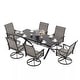 preview thumbnail 18 of 27, Kullavik Textilene Outdoor Dining Set, Patio Dining Set with Single Chairs, Swivel Chairs and Large Table