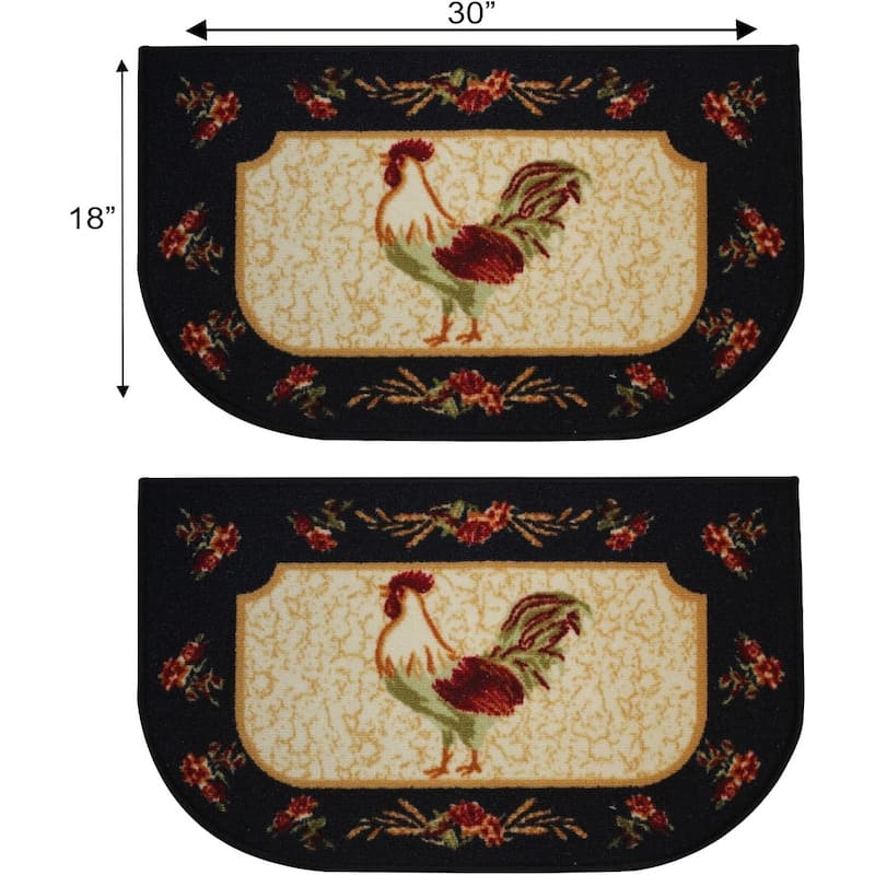 Kashi Home Kitchen Rug, Printed Durable Non Slip Floor Mat, Pretty Farmhouse Design