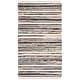 preview thumbnail 38 of 61, SAFAVIEH Handmade Rag Rug with Fringe Valborg Casual Stripe Cotton Rug with Fringe 2' x 3' - Ivory/Charcoal - Rectangle