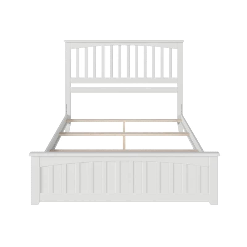 Mission Queen Foundation Bed Frame with Matching Footboard in White