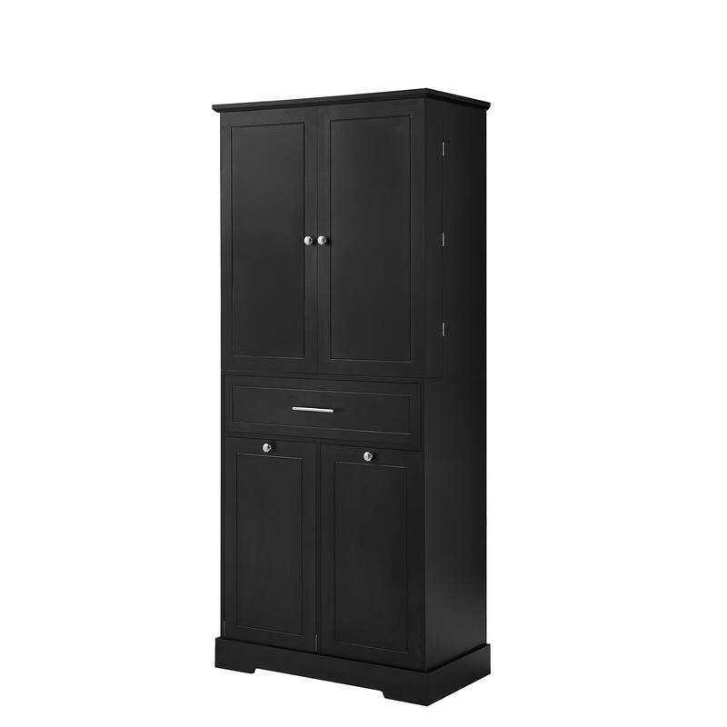 GDFStudio - Sebastian Tall Multi-Functional Bathroom Storage Cabinet with Integrated Hamper