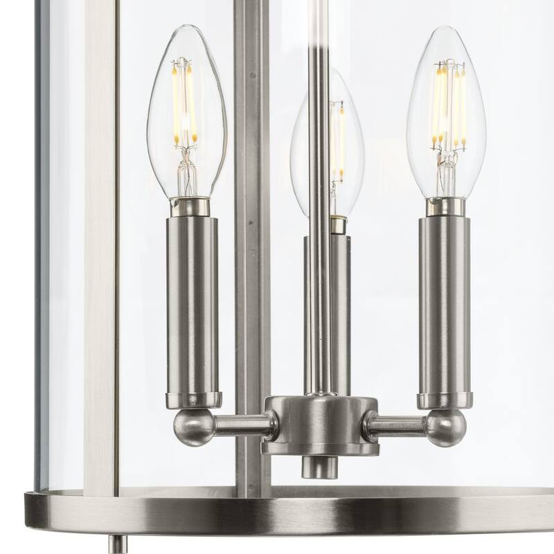 Gilliam Collection Three-Light Brushed Nickel New Traditional Hall & Foyer - 10 in x 10 in x 20.75 in