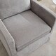 preview thumbnail 9 of 11, Swivel Accent Chair, Upholstered Skirted Swivel Chair with Removable Back Cushion, 360 Degree Comfy Armchair