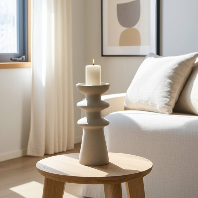 Ceramic Decorative Sculpture Modern Silhouette Geometric Design