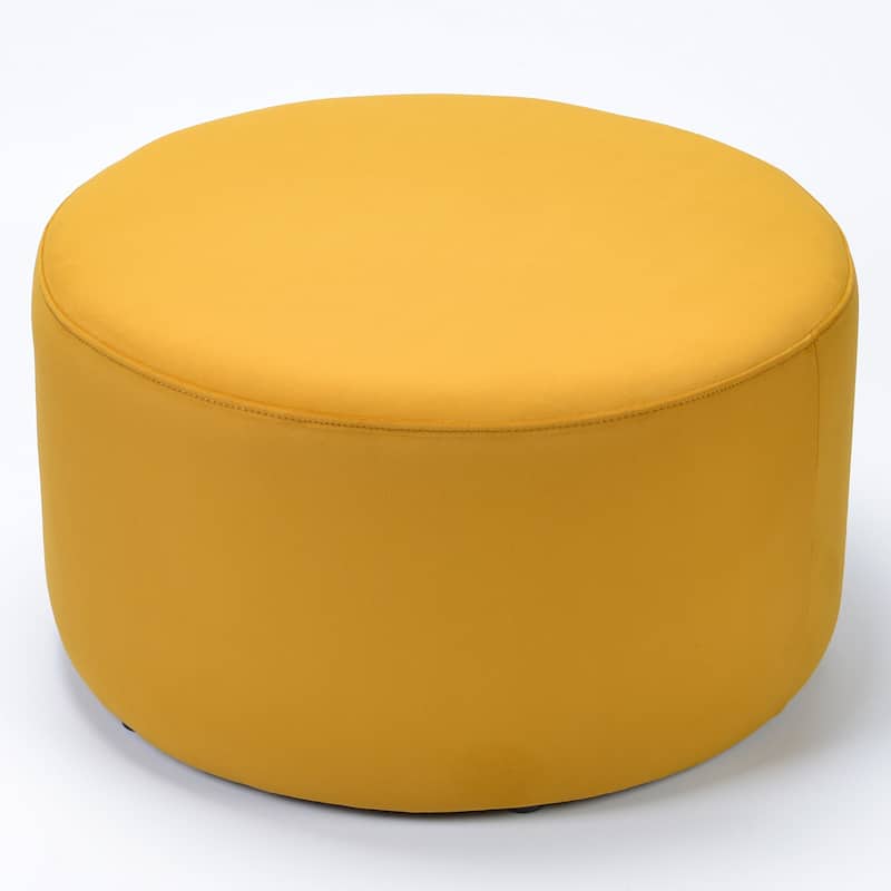 KINWELL Round Upholstered Pouf Ottoman Footrest