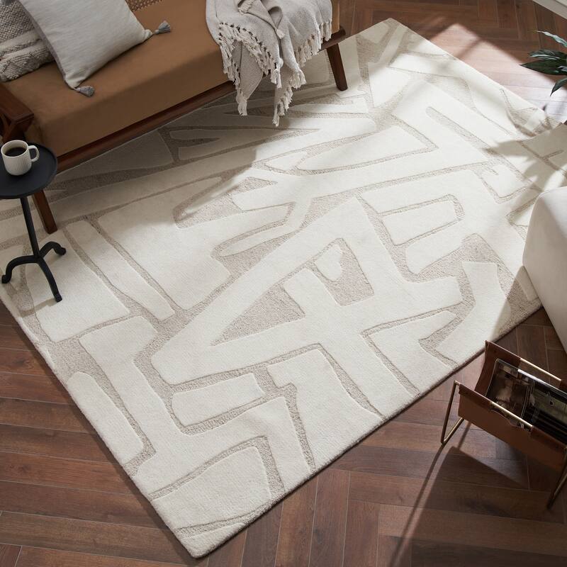 Cosmos 7'10" x 10'2"" ft Handwoven Indoor Rug, Ivory/ Sand - 7'10" x 10'2"" ft
