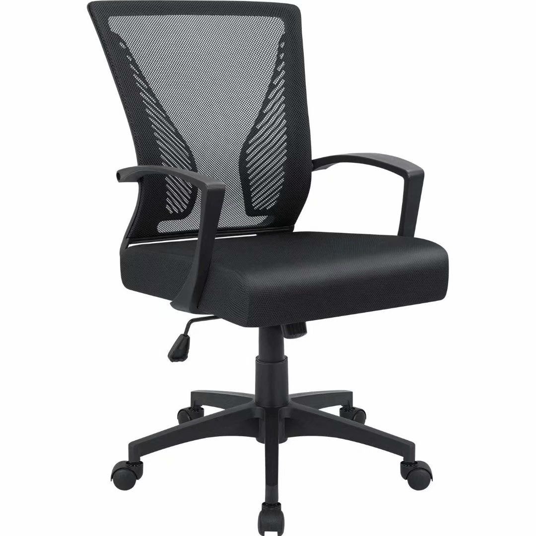 Office Chair Desk Chair Mesh Computer Chair with Lumbar Support No Arms Swivel 