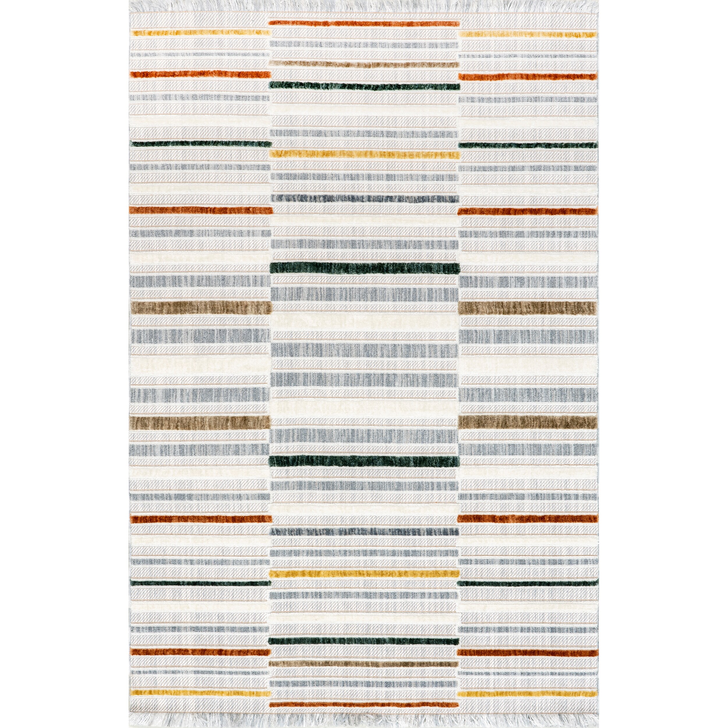 Nuloom Zasu Colorful Striped Fringe Area Rug