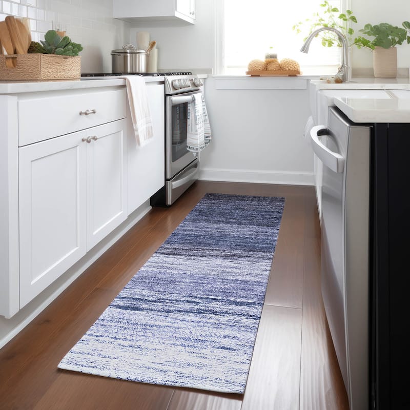 Machine Washable Indoor/ Outdoor Chantille Solid Ombre Rug