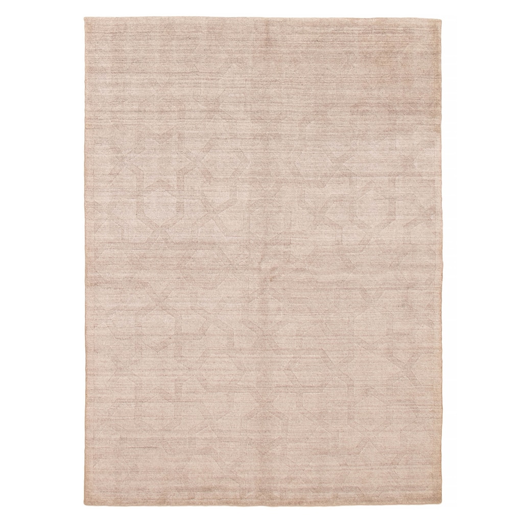 ECARPETGALLERY Hand Loomed Kashkuli Gabbeh Light Grey Wool Rug - 5'7 x 7'8