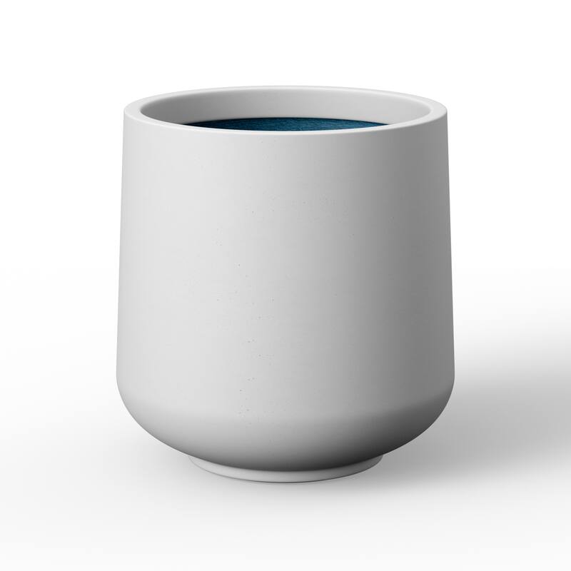 Concrete Tall Round Flower Planter Pot with Drainage Hole