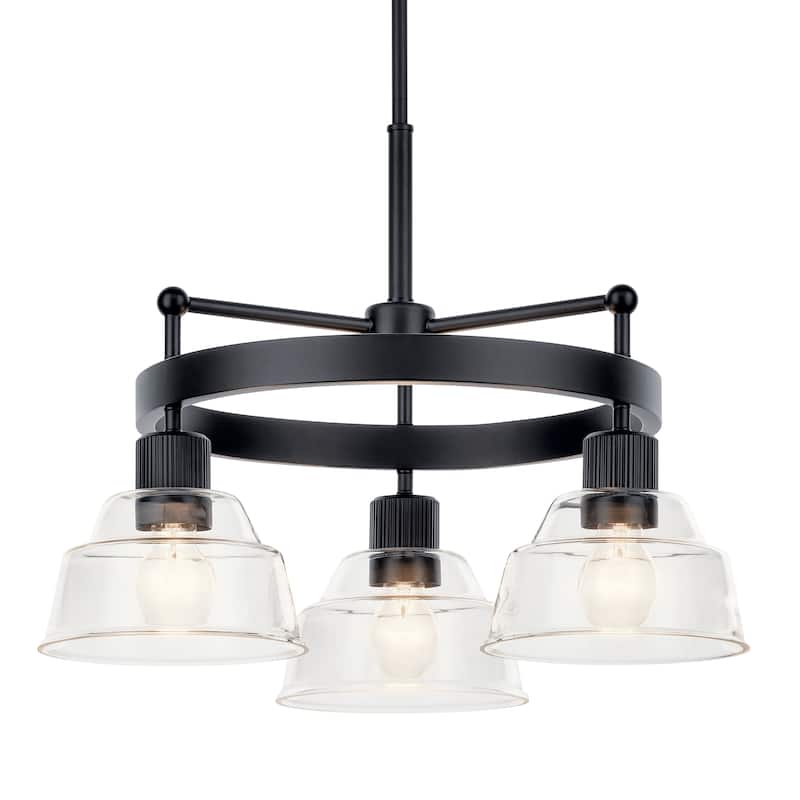 Kichler Lighting Eastmont 3-Light Chandelier with Clear Glass.