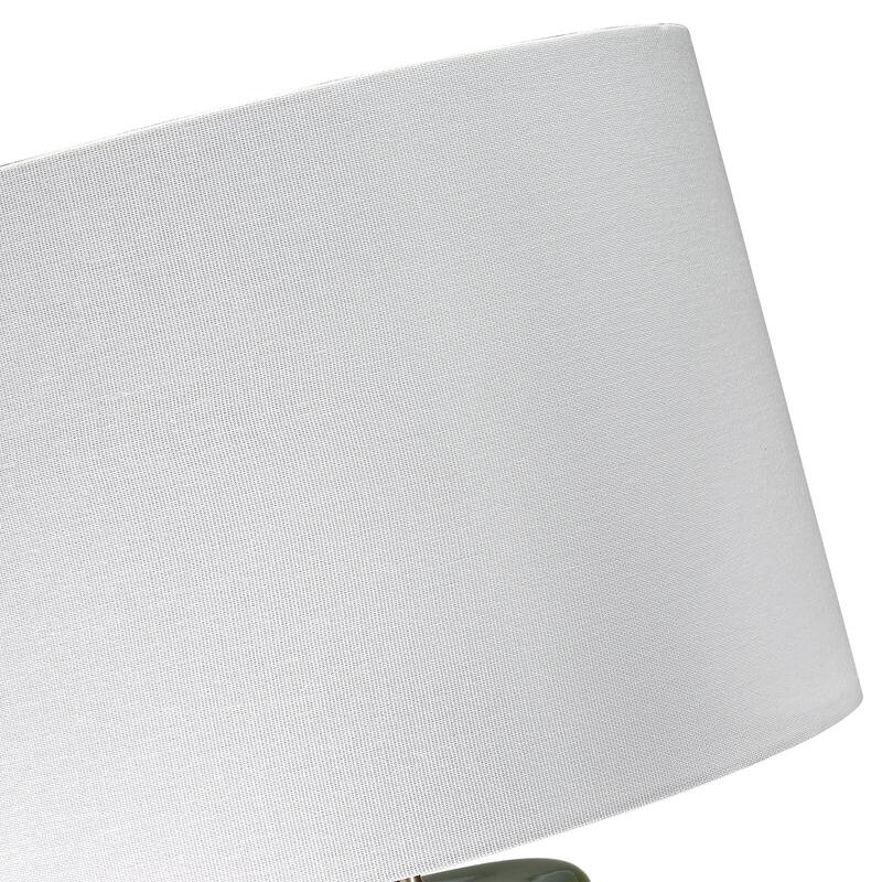 3-Way Ceramic Table Lamp with White Drum Shade - 23 in. H