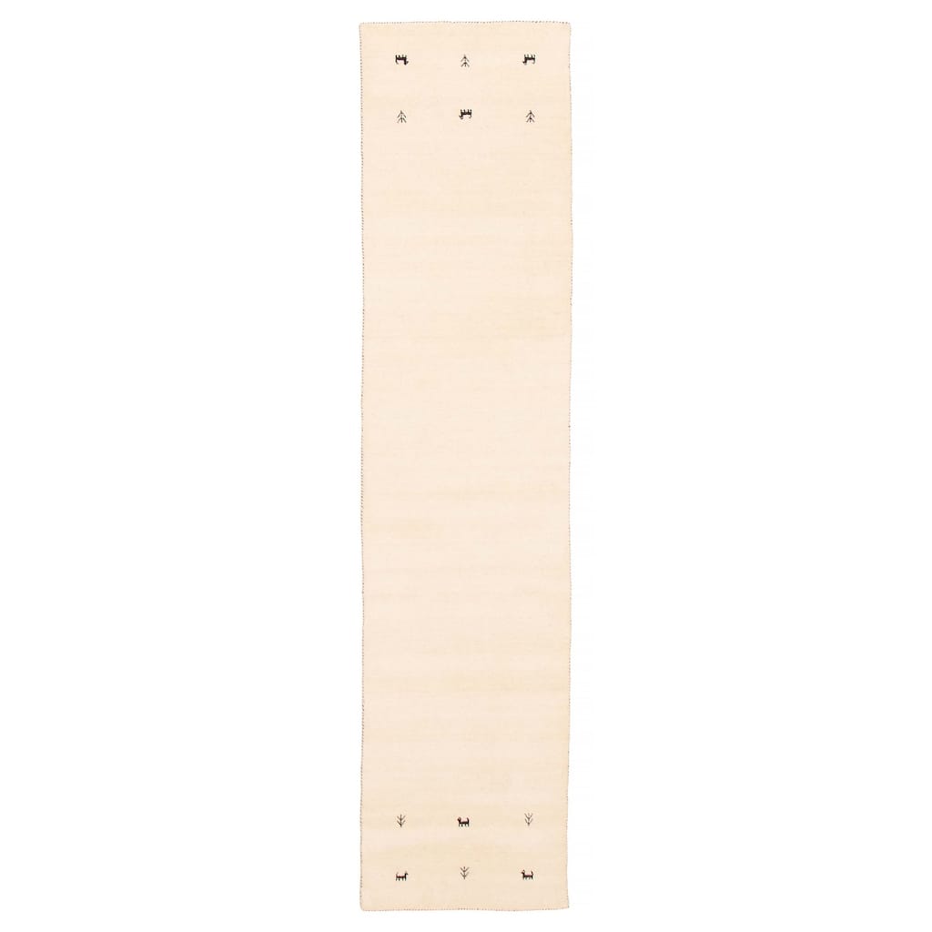 Kashkuli Gabbeh Cream Rug 2'7" x 15'11" - 2'7 x 15'11