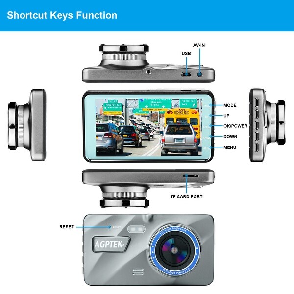 4″ 1080P DualLens Car Dash Cam DVR Recorder Rear Video Camera Dashboard G Senser