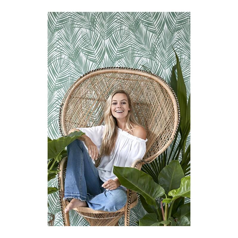 ESTA Home Fifi Green Palm Frond Wallpaper - 20.5 x 396 x 0.025