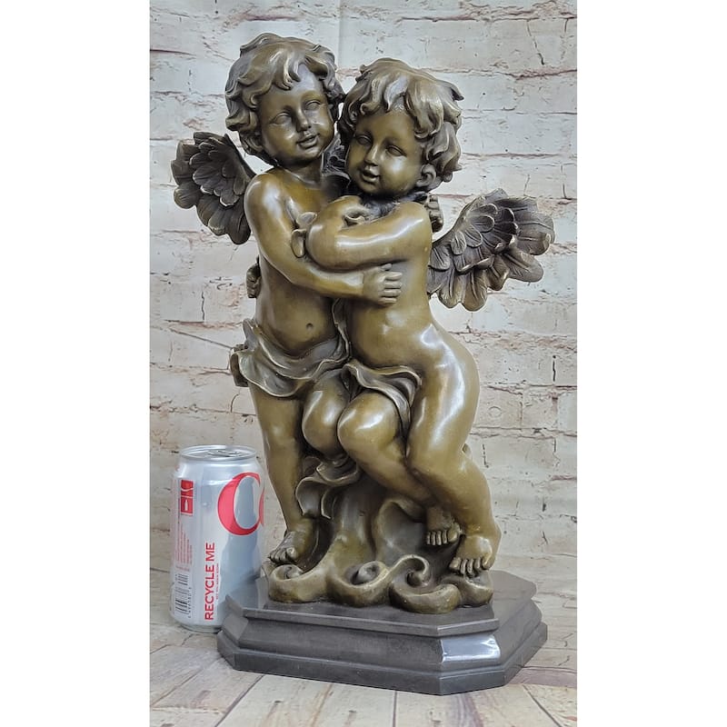 Hand Made Twin Brothers Puti Genuine Bronze Sculpture By Moreau Figurine