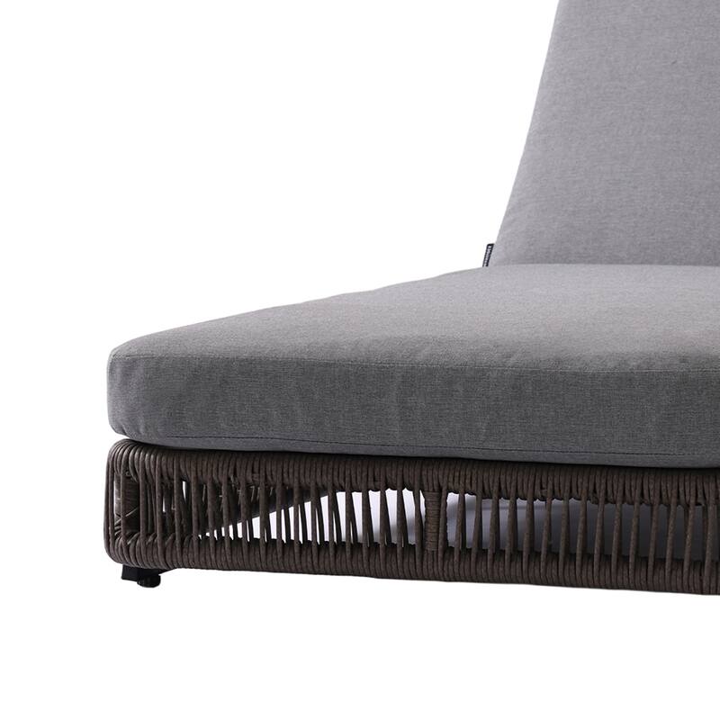 Outdoor Chaise Lounge Chair with Adjustable Backrest Patio Pool Lounge