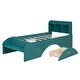 preview thumbnail 8 of 55, Solid Wood Platform Bed Frame Imitate Bridge Design Drawers