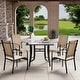 preview thumbnail 123 of 174, Patio Dining Set, Outdoor Dining Table and Chairs Set with Textilene Chairs, Adjustable Umbrella Hole for Garden, Backyard