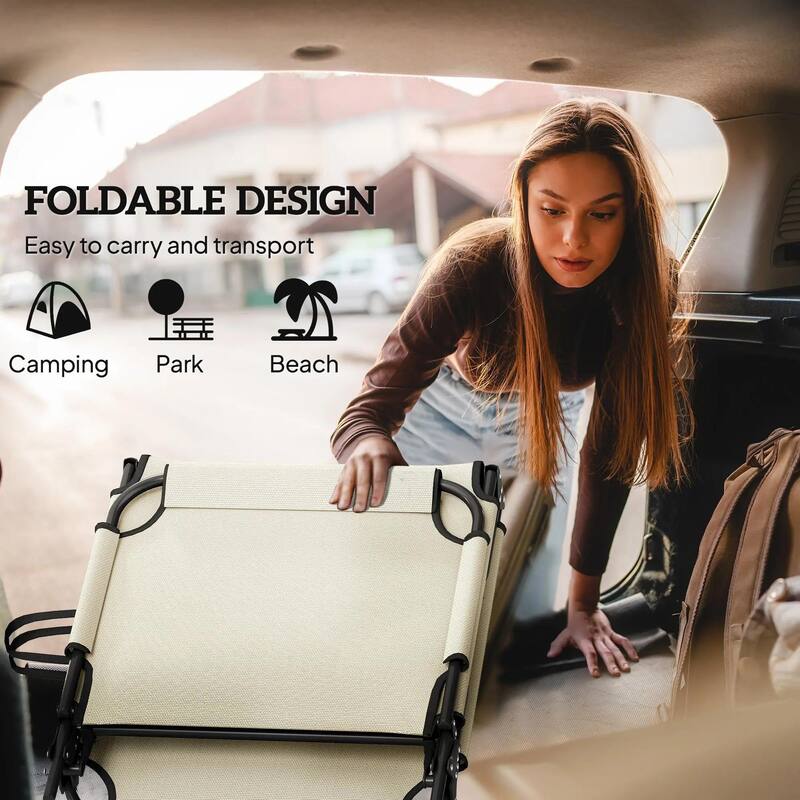 Folding Chaise Lounge Chair,4-Pos Recliner,Cushion,Pocket,Headrest