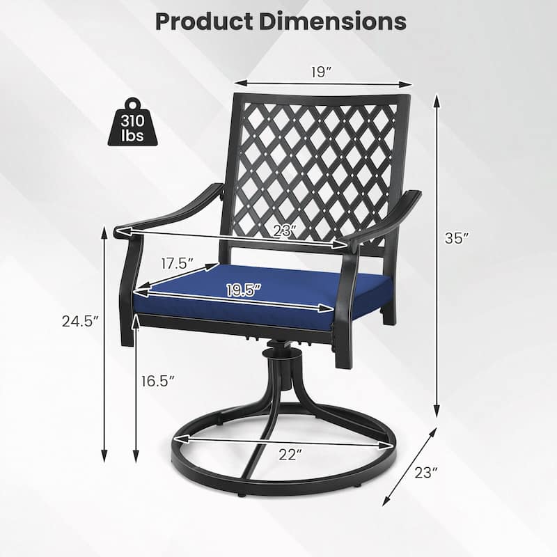 Costway 4 PCS Outdoor Swivel Chairs Patio Dining Chairs with Padded - See Details