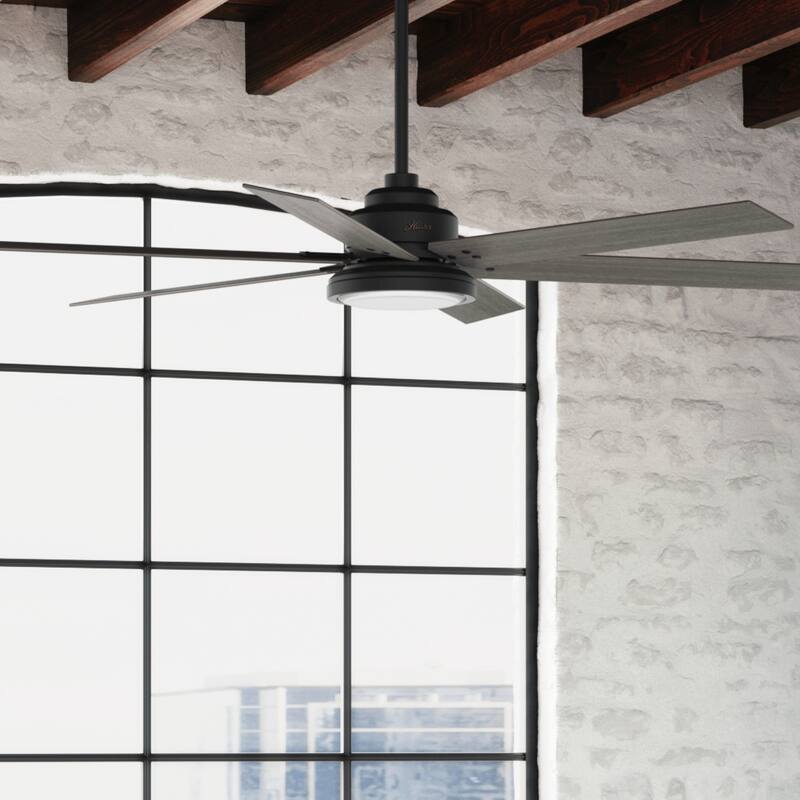 Hunter 70" Warrant Windmill Ceiling Fan with LED Light Kit and Wall Control - Farmhouse, Industrial, Contemporary