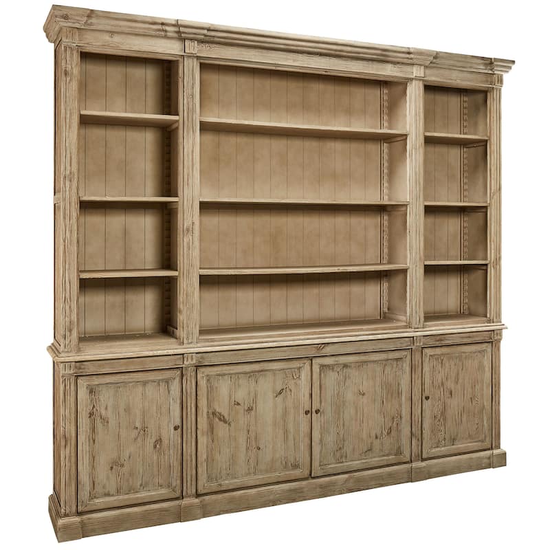 Grander 102.5" 4-Drawer Bookcase, Warm Honey