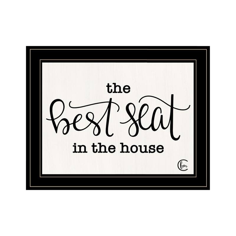 Framed Wall Art - Humorous "The Best Seat in the House", Black Frame