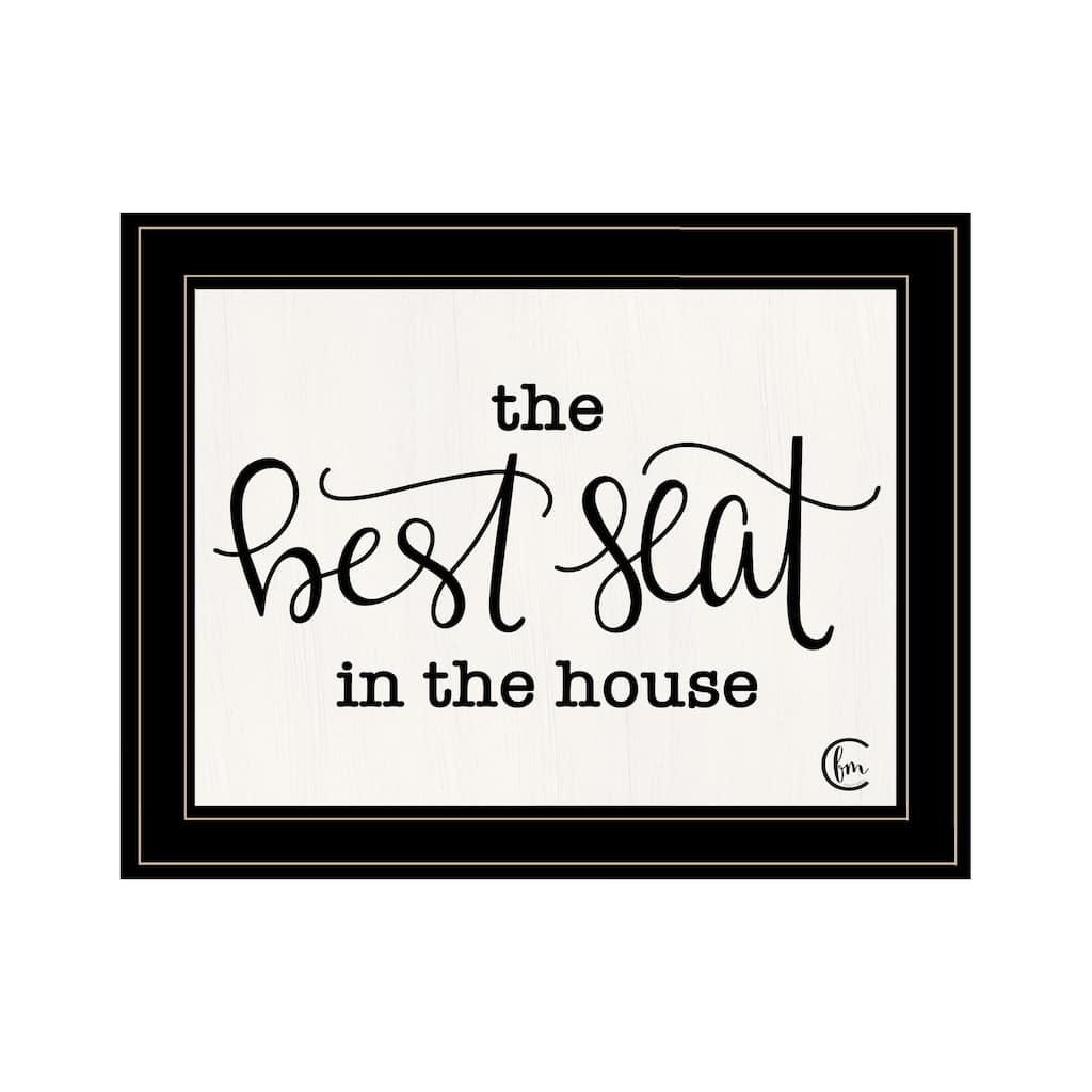 Framed Wall Art - Humorous "The Best Seat in the House", Black Frame