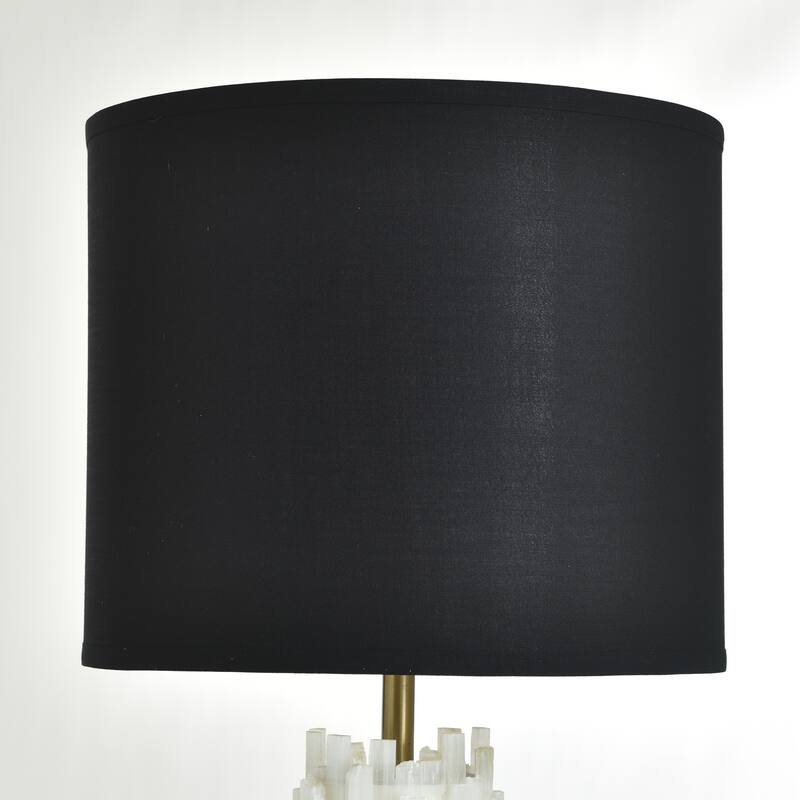 Tamara Day for Stylecraft Jasper Table Lamp - Black, White & Gold Leaf - Black Shade