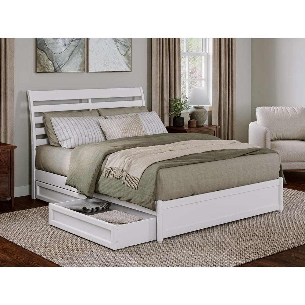 Emelie Platform Bed with Panel Footboard and Storage Drawers