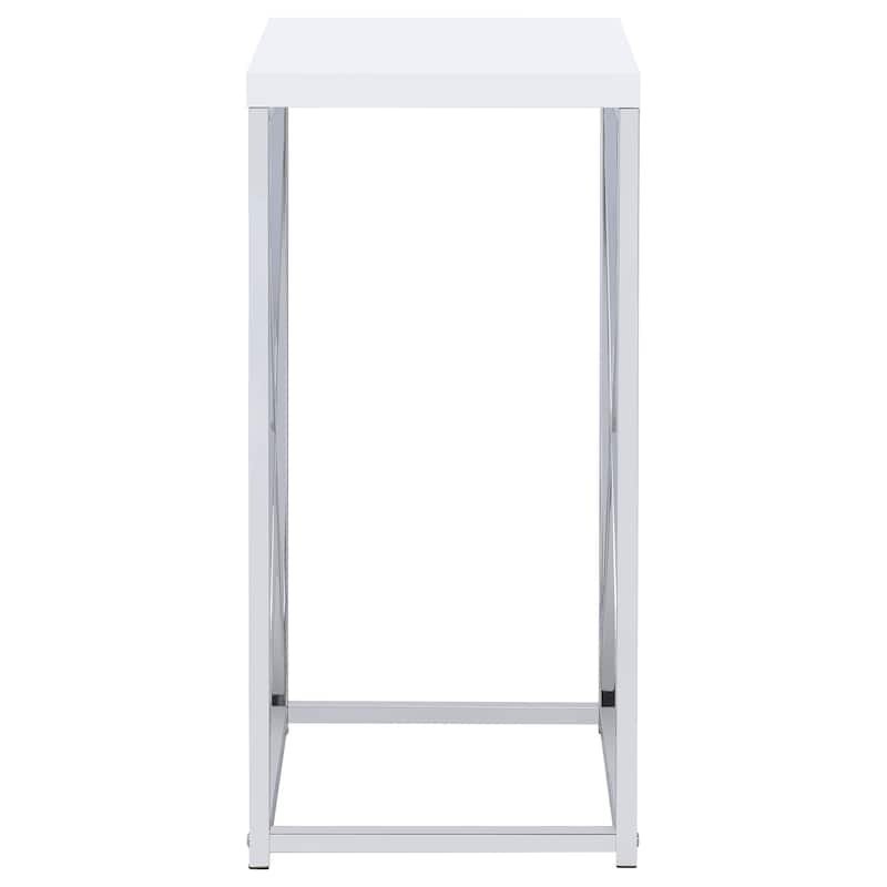 Edmund Square Accent Side Table Chrome