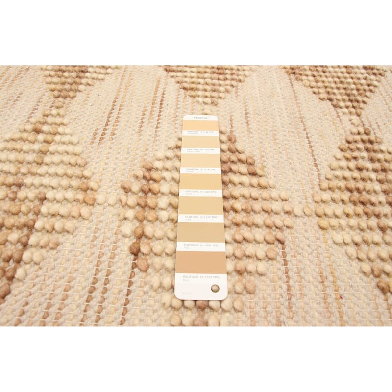 ECARPETGALLERY Braid weave Sienna Beige Wool Rug - 5'9 x 7'11