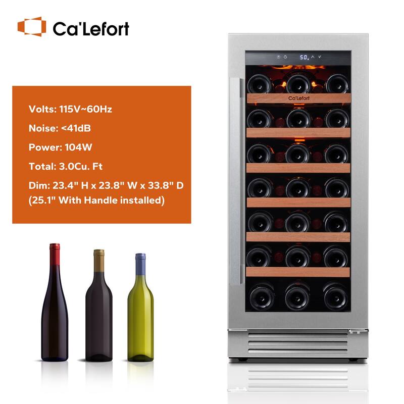 15 Inch 33 Bottle Built-in/Freestanding Wine Cooler