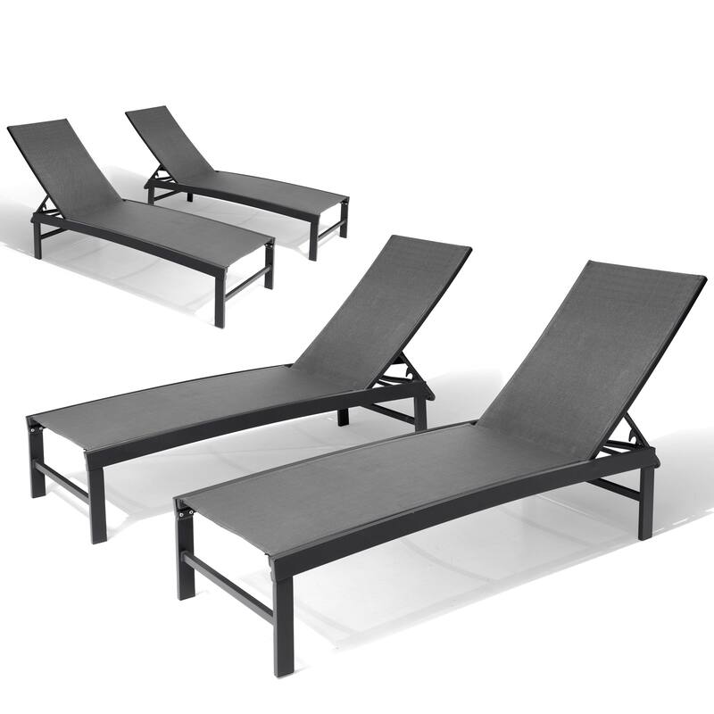 Pellebant Outdoor Patio Adjustable Chaise Lounge Chairs