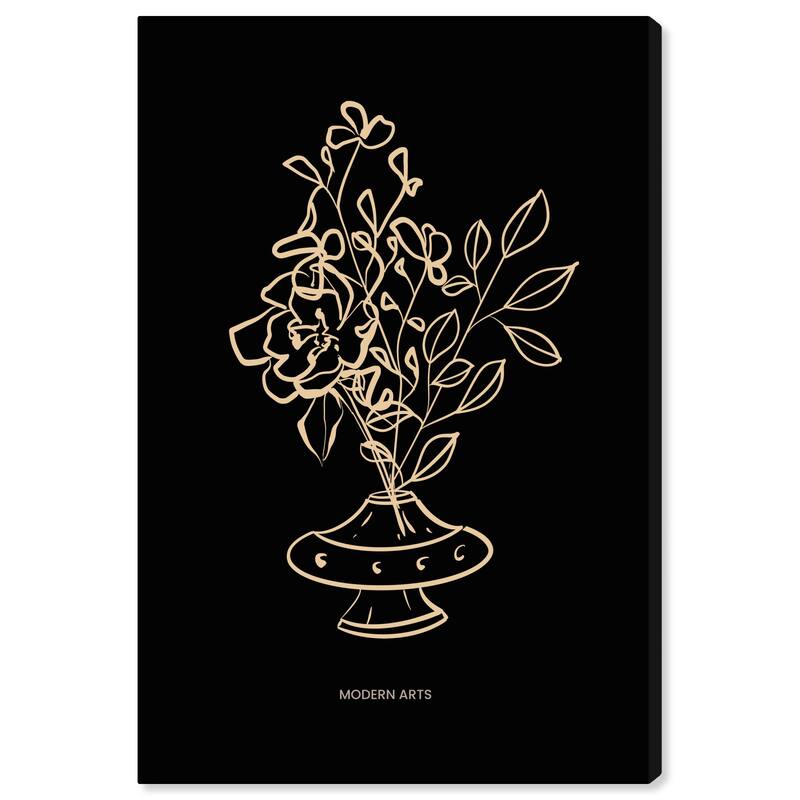 Wynwood Studio Canvas Floral and Botanical My other Flowers Black and Modern & Contemporary Wall Art Canvas Print