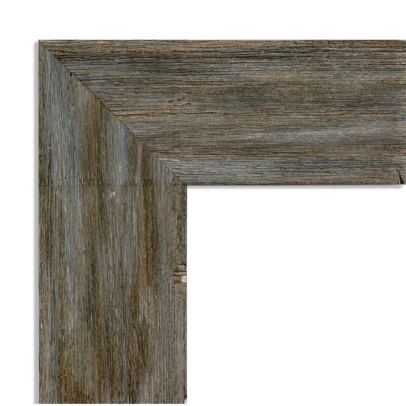 Beveled Wood Wall Mirror - Fencepost Brown Frame