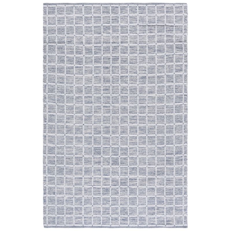 SAFAVIEH Handmade Montauk Huldis Casual Cotton Rug - 5' x 8' - Navy/Ivory